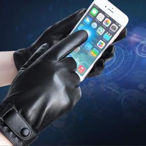 img 3 attached to 🧤 Ultimate Protection: Leather Driving Touchscreen Waterproof Motorcycle Gloves