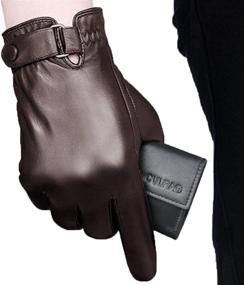 img 4 attached to 🧤 Ultimate Protection: Leather Driving Touchscreen Waterproof Motorcycle Gloves