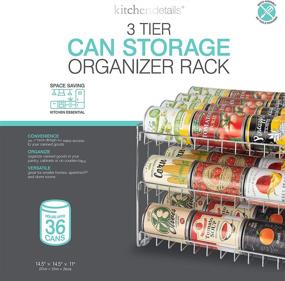 img 1 attached to 🗄️ Chrome 3 Tier Can Storage Rack for Kitchen Organization and Pantry Space Maximization