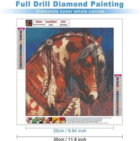 img 3 attached to MXJSUA 5D Diamond Painting DIY Crystal Rhinestone Arts Craft 🎨 Picture Kit Brown Horse 12x12In - Home Wall Decor & Supplies