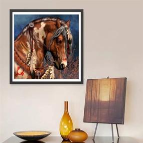 img 2 attached to MXJSUA 5D Diamond Painting DIY Crystal Rhinestone Arts Craft 🎨 Picture Kit Brown Horse 12x12In - Home Wall Decor & Supplies