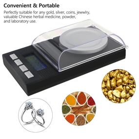 img 3 attached to 📏 JamBer Digital Milligram Pocket Scale: Accurate 0.001g x 50g Weighing for Jewelry, Coins, Reload, and Kitchen - 6 Modes, Calibration Weights, Tweezers, and Weighing Pans Included