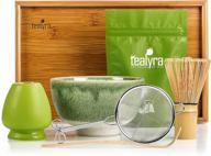 🍵 tealyra - matcha kit: connoisseur ceremony start up set with premium japanese matcha powder, green bowl, bamboo whisk, scoop, tray, holder, and sifter logo