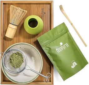 img 3 attached to 🍵 Tealyra - Matcha Kit: Connoisseur Ceremony Start Up Set with Premium Japanese Matcha Powder, Green Bowl, Bamboo Whisk, Scoop, Tray, Holder, and Sifter