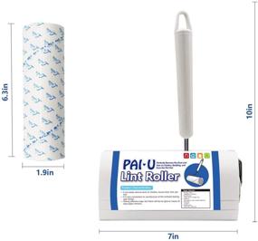 img 1 attached to 🐾 PAIU Power-Lint Rollers for Pet Hair Removal | Clothes, Carpet, Car Seats & Dust | Extra Sticky | 6.3-inch Set of 3 with Refills (60 Sheets) | Premium Lint Roller Brush Included