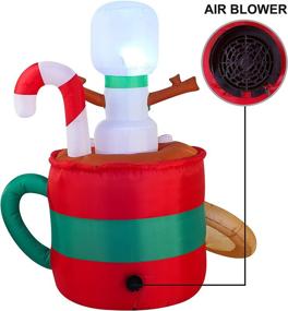 img 1 attached to 🍪 6 FT Tall Inflatable Snowman in Mug with Cookie: Festive Blow Up Inflatables for Ultimate Christmas Party Decor