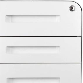 img 1 attached to 🗄️ Bindertek Glide White Steel Locking Mobile File Cabinet for Letter/Legal Size Documents, Assembled - Glide-WH