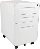 🗄️ bindertek glide white steel locking mobile file cabinet for letter/legal size documents, assembled - glide-wh logo