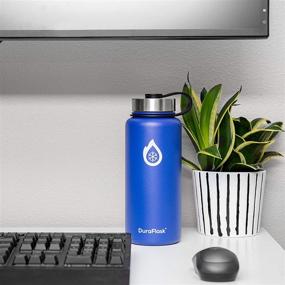 img 2 attached to 💧 DuraFlask Explorer Deep Ocean Blue Water Bottle: 32oz - Vacuum Insulated, Copper Dipped, & 18/8 Stainless Steel - Ideal for Thermal Optimization