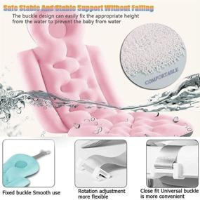 img 1 attached to YUI Full Body Bath Pillow - Ergonomic Spa Bathtub Pillow for Tub - Non-Slip & Waterproof Pink Bathroom Pillow for Head, Neck, Shoulder, and Back Support - Premium Bath Tub Accessory