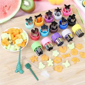 img 3 attached to Versatile 30-Piece Mini Cookie Cutter Set: Fun Vegetable Cutters, Fruit Stamp Mold | Stainless Steel | Various Shapes & Sizes for Kids