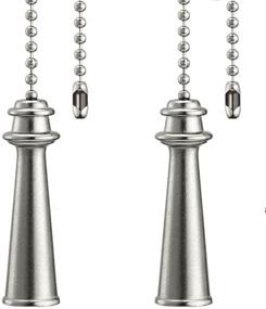 img 4 attached to 🏆 12-Inch Decorative Ceiling Fan Pull Chain Ornaments Set - Ideal for Ceiling Lights, Lamps, and Fans - Silver Trophy Fan Pulls - Pack of 2