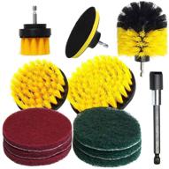 🧽 12-piece drill brush attachments set for power scrubber - includes scrub pads, buffing pads, and extend long attachment - all purpose cleaning set for kitchen and bathroom surfaces logo