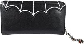 img 3 attached to Gotham Knight Bat Attack Queen Witch Zip Around Wallet with Bat Logo