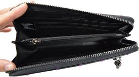 img 1 attached to Gotham Knight Bat Attack Queen Witch Zip Around Wallet with Bat Logo