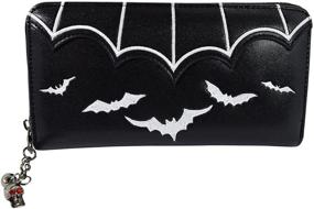 img 4 attached to Gotham Knight Bat Attack Queen Witch Zip Around Wallet with Bat Logo