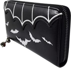 img 2 attached to Gotham Knight Bat Attack Queen Witch Zip Around Wallet with Bat Logo