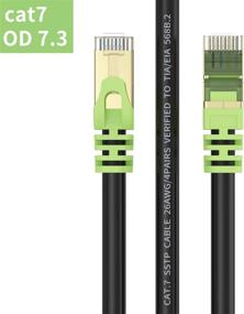 img 3 attached to 🔌 Upgrade Your Outdoor Network With Our 100ft Cat 7 Ethernet Cable - Heavy-Duty, 10Gbps Speed, 600Mhz Bandwidth, SFTP & Waterproof for Direct Burial - LAN Wire Cable RJ45