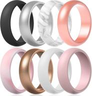 💍 stylish and secure: thunderfit women's silicone wedding band - 5.5mm wide, 2mm thick logo