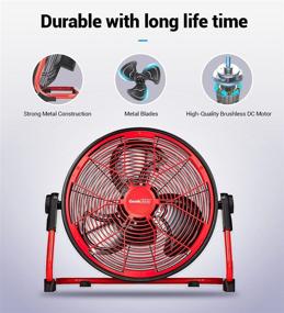 img 1 attached to 💨 Geek Aire 19200mAh 16-Inch Rechargeable Floor Fan: Powerfully Portable Air Circulation for Indoor and Outdoor Use