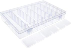 img 2 attached to 📦 SGHUO 3 Pack Clear Plastic Organizer Box with Adjustable Dividers and 400pcs Label Stickers – Perfect for Jewelry, Crafts, Beads, Fishing Tackles