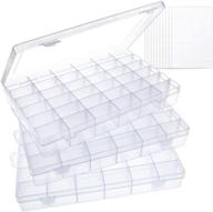 📦 sghuo 3 pack clear plastic organizer box with adjustable dividers and 400pcs label stickers – perfect for jewelry, crafts, beads, fishing tackles logo