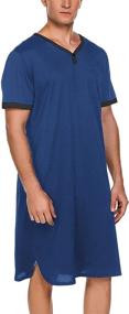 img 3 attached to 👕 Ekouaer Men's X-Large Nightshirt Kaftan Nightgown - Clothing and Sleep & Lounge