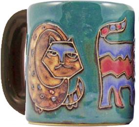 img 1 attached to 🍵 Stoneware Mug with Cats in Green Color by Mara