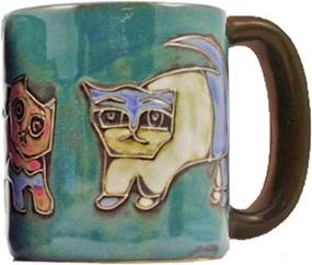 img 2 attached to 🍵 Stoneware Mug with Cats in Green Color by Mara