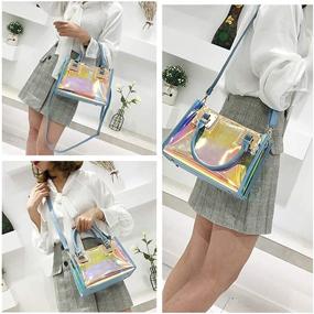 img 1 attached to 👜 Stylish & Waterproof Women's Handbags & Wallets - Transparent Shoulder Crossbody Bags