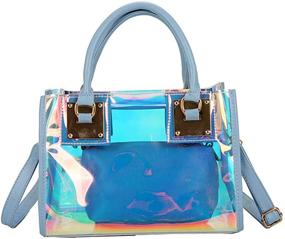 img 4 attached to 👜 Stylish & Waterproof Women's Handbags & Wallets - Transparent Shoulder Crossbody Bags