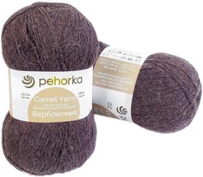 img 4 attached to Pehorka Mongolian Camel Wool Fingering Yarn Set - 2 for Knitting Warm Sweater, Scarf, Socks - 1200m & 200g Total - 372 Natural Brown