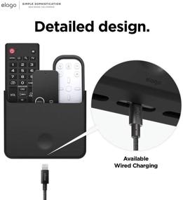 img 2 attached to 📱 elago Универсальный держатель пульта дистанционного управления - Надежно удерживает пульт дистанционного управления Apple TV и все остальные [Большой - Черный], В комплекте гелевая подушка