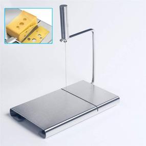 img 2 attached to 🧀 Premium Stainless Steel Cheese Slicer with 5 Bonus Replacement Wires - Easy Butter Cutting Tool for Kitchen - Includes Durable Cutting Board