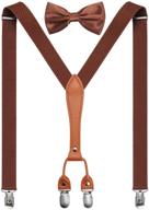 👔 versatile boys 4 clip suspender and bow tie set: adjustable y-back design for wedding & birthday celebrations logo