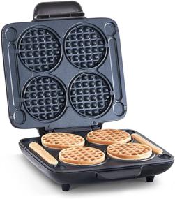 img 4 attached to Dash Multi Mini Waffle Maker: Four Mini Waffles for Quick & Easy Family Breakfasts - Non-stick Surfaces, Easy to Clean - Graphite