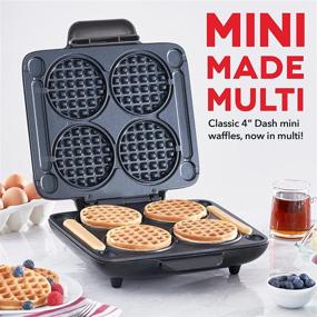img 3 attached to Dash Multi Mini Waffle Maker: Four Mini Waffles for Quick & Easy Family Breakfasts - Non-stick Surfaces, Easy to Clean - Graphite