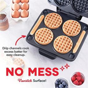 img 1 attached to Dash Multi Mini Waffle Maker: Four Mini Waffles for Quick & Easy Family Breakfasts - Non-stick Surfaces, Easy to Clean - Graphite