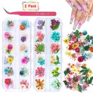 kissbuty 24 colors dry flowers mini real natural flowers nail art supplies 3d applique sticker - 2 boxes gypsophila flowers leaves decoration for manicure tips logo