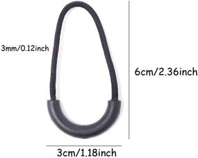 img 3 attached to 🔑 Honbay Set of 10 Heavy-Duty U Shape Black Nylon Zipper Pulls | Zipper Tags | Zipper Extension Replacements