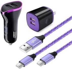 img 4 attached to 🔌 Набор из 2 зарядных устройств USB C длиной 6,6 фута с автомобильным зарядным устройством - Двойное USB-зарядное устройство для настенной розетки, совместимое с Samsung Galaxy S10, S9, Note 8, Google Pixel 3 - Кабель для зарядки типа C для S10+ S10e S9+ S8+ Note 9 10 10+ A10e A50 A70 A80.