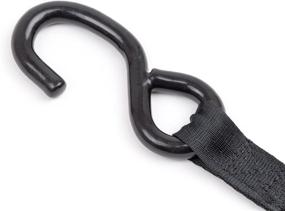 img 1 attached to 🔒 PowerTye 2in x 10ft Retractor-HD Heavy-Duty Ratchet Tie-Downs - 800lb Working Load Limit - Black (Pair) with Storage Bag