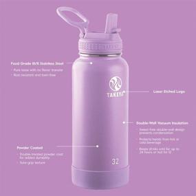 img 2 attached to 💜 24 oz Lilac Takeya Actives Insulated Stainless Steel Water Bottle with Straw Lid