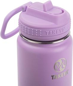 img 3 attached to 💜 24 oz Lilac Takeya Actives Insulated Stainless Steel Water Bottle with Straw Lid