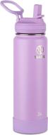 💜 24 oz lilac takeya actives insulated stainless steel water bottle with straw lid logo