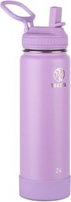 img 4 attached to 💜 24 oz Lilac Takeya Actives Insulated Stainless Steel Water Bottle with Straw Lid