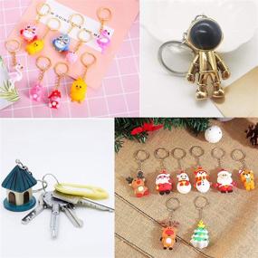 img 3 attached to 🔑 Ciseng 40pcs Key Ring with Extend Chain, Jump Rings, and Screw Eye Pin - Perfect Keychain Ring Parts for Craft Making