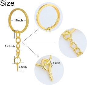 img 2 attached to 🔑 Ciseng 40pcs Key Ring with Extend Chain, Jump Rings, and Screw Eye Pin - Perfect Keychain Ring Parts for Craft Making