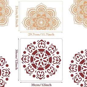 img 2 attached to 10-Piece Large Mandala Stencils Set: Reusable Laser Cut Stencils for Painting Walls, Tiles, Floors, Fabric, and Furniture. Includes 10 Styles and 2 Sizes.