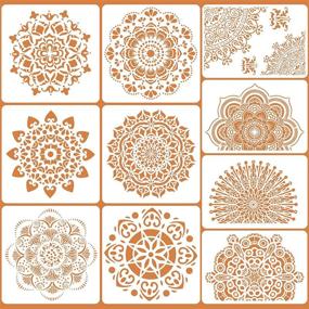 img 4 attached to 10-Piece Large Mandala Stencils Set: Reusable Laser Cut Stencils for Painting Walls, Tiles, Floors, Fabric, and Furniture. Includes 10 Styles and 2 Sizes.